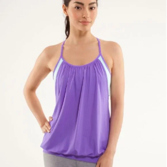 Lululemon No Limits Tank Power Purple / Aquamarine Share Size 4 - Picture 3 of 11